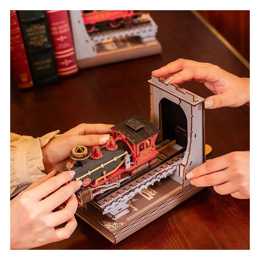 RoboTime - Układanka 3D Podpórka na książki Zabytkowy pociąg parowy
