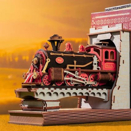 RoboTime - Układanka 3D Podpórka na książki Zabytkowy pociąg parowy