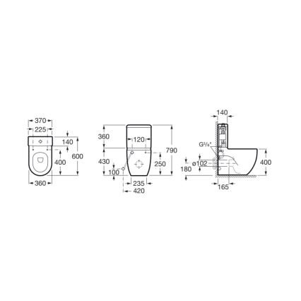 Roca A341242000 - Spłuczka MERIDIAN z dolnym przyłączem, ceramika/biały
