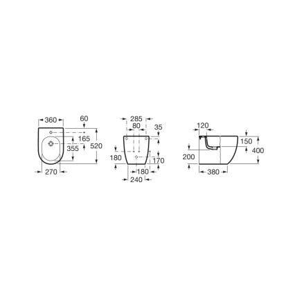 Roca A357247000 - Bidet stojący MERIDIAN ceramika/biały