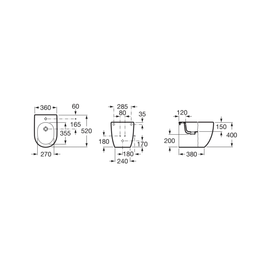 Roca A357247000 - Bidet stojący MERIDIAN ceramika/biały