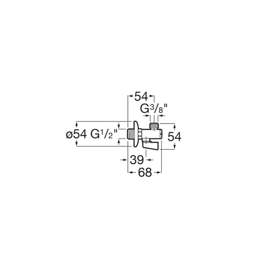 Roca A525168200 - Zawór kątowy AQUA chrom błyszczący