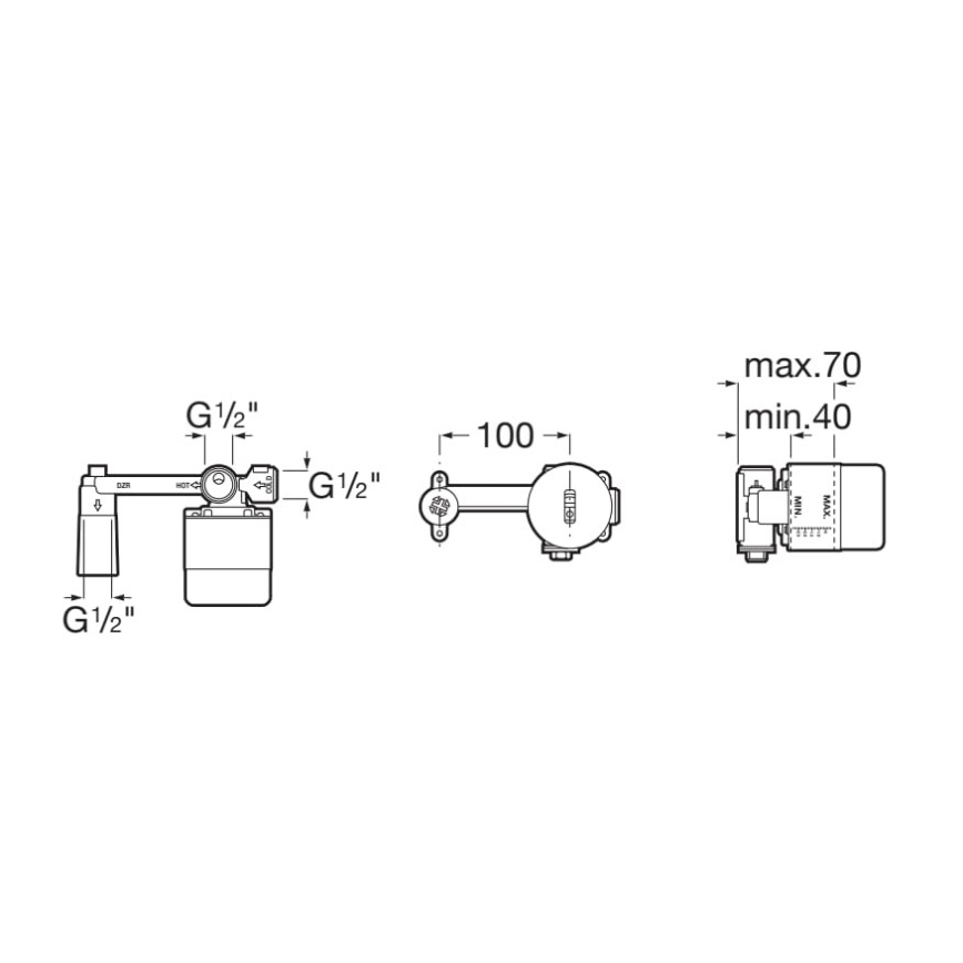 Roca A525220603 - Korpus montażowy do baterii podtynkowych