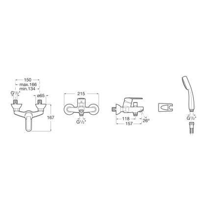 Roca A5A0125C02 - Zestaw kąpielowy z baterią VICTORIA chrom błyszczący