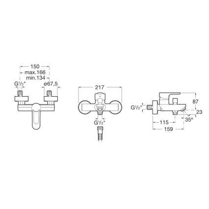 Roca A5A0209C00 - Bateria wannowa L20 chrom błyszczący