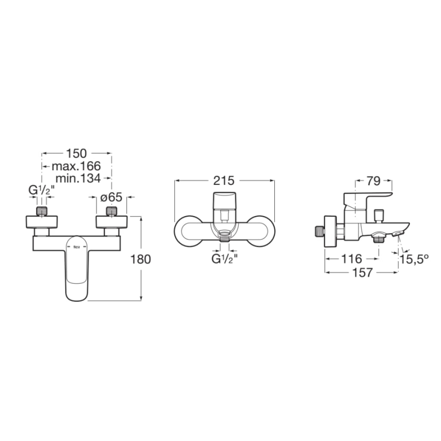 Roca A5A026EC00 - Bateria wannowa CALA chrom błyszczący