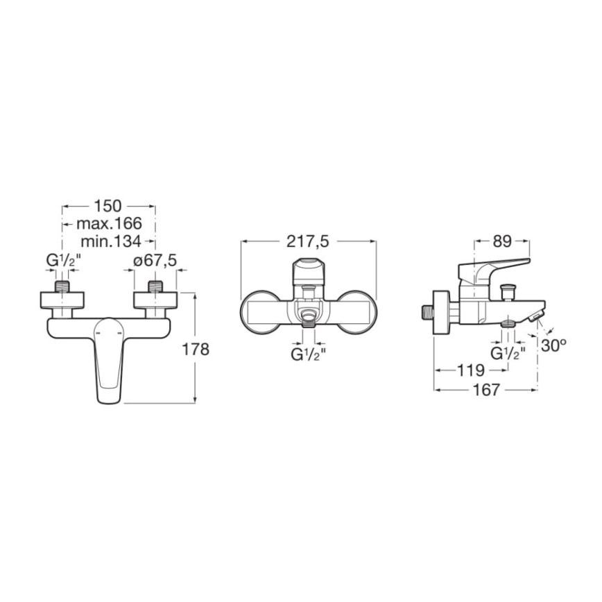 Roca A5A0290C00 - Bateria wannowa ATLAS chrom błyszczący