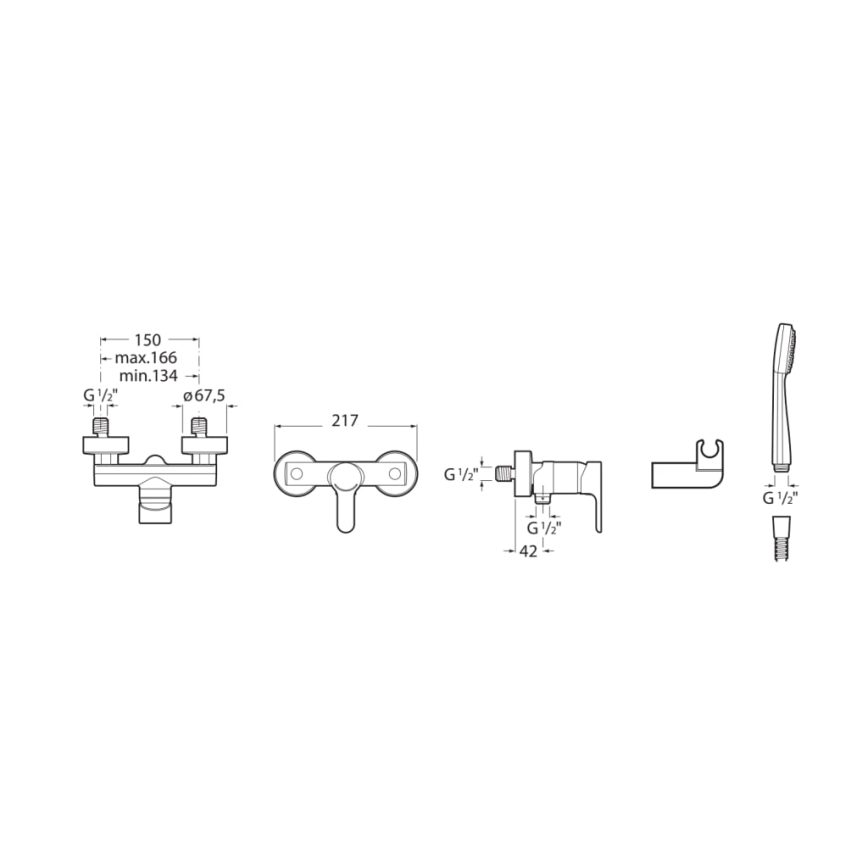 Roca A5A2009C02 - Zestaw prysznicowy z baterią prysznicową L20, chrom błyszczący