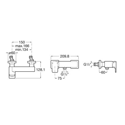 Roca A5A2D01C00 - Bateria prysznicowa L90 chrom błyszczący