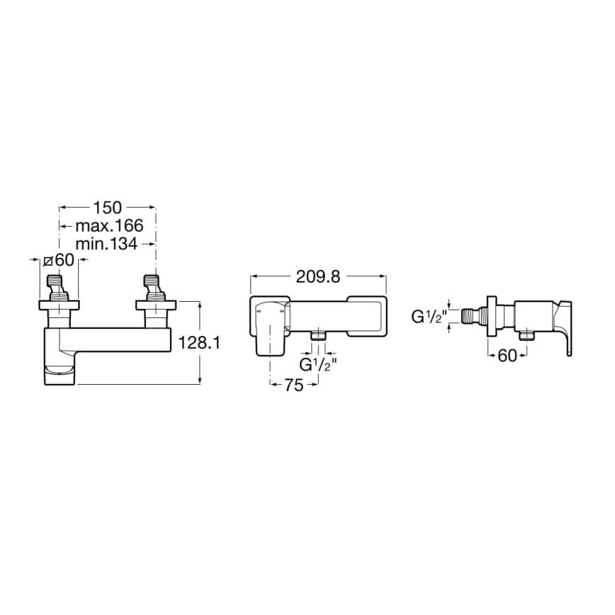 Roca A5A2D01C00 - Bateria prysznicowa L90 chrom błyszczący