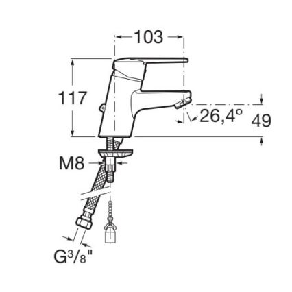 Roca A5A3125C00 - Bateria umywalkowa VICTORIA 11,7 cm chrom błyszczący