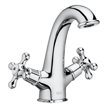Roca A5A3A4BC00 - Kran do umywalki + odpływ z przelewem CARMEN 17,8 cm chrom błyszczący