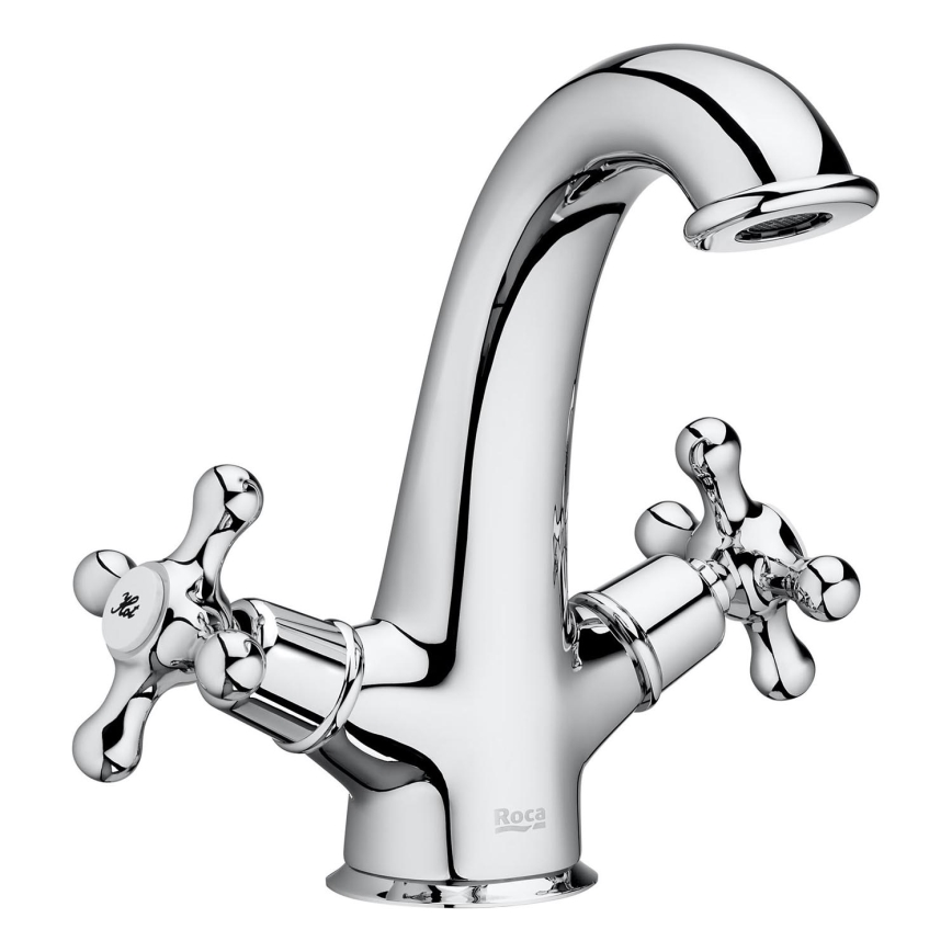 Roca A5A3A4BC00 - Kran do umywalki + odpływ z przelewem CARMEN 17,8 cm chrom błyszczący