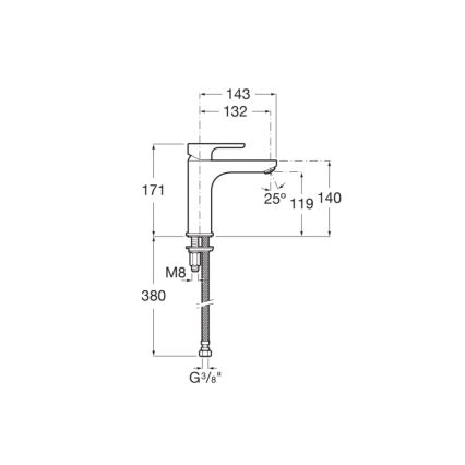Roca A5A3B09C00 - Bateria umywalkowa L20 17,1 cm, chrom błyszczący