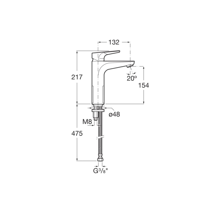 Roca A5A3D90C00 - Bateria umywalkowa ATLAS 21,7 cm, chrom błyszczący