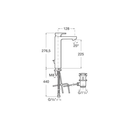 Roca A5A3G01C00 - Bateria umywalkowa + wylewka L90 27,6 cm chrom błyszczący