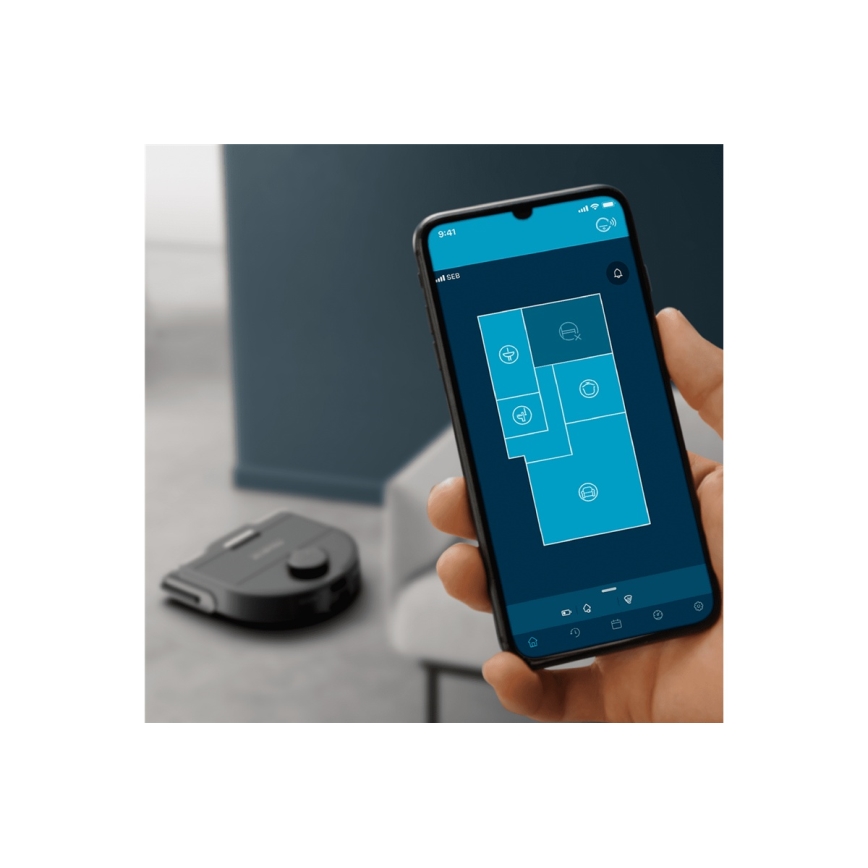 Rowenta - Inteligentny robot sprzątający z mopem X-PLORER S240+ AI Animal & Allergy Wi-Fi 5200 mAh