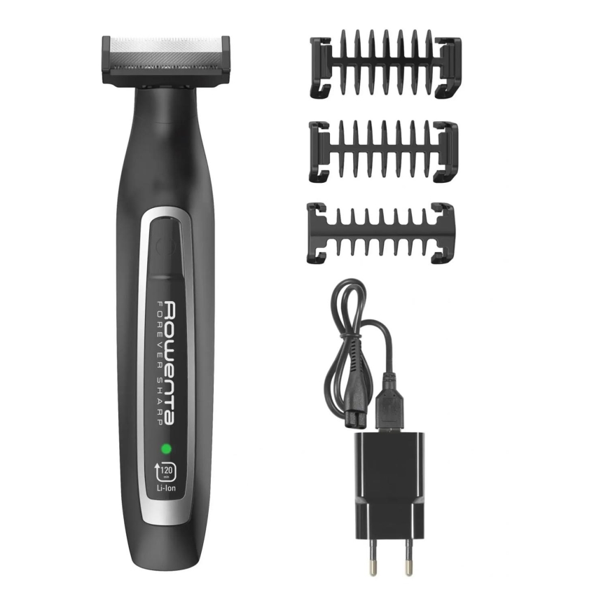 Rowenta - Maszynka do strzyżenia włosów FOREVER SHARP 3w1 czarna 650 mAh