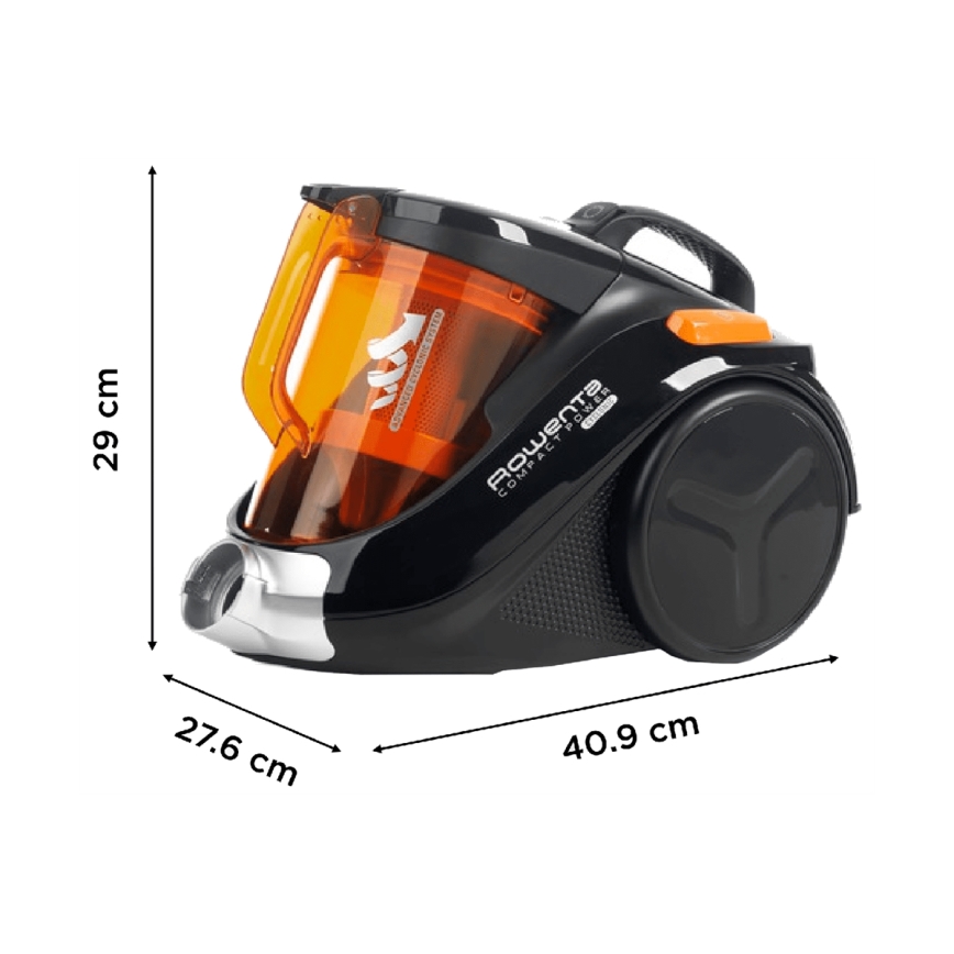 Rowenta - Odkurzacz bezworkowy COMPACT POWER 1,5l 750W/230V czarny/pomarańczowy