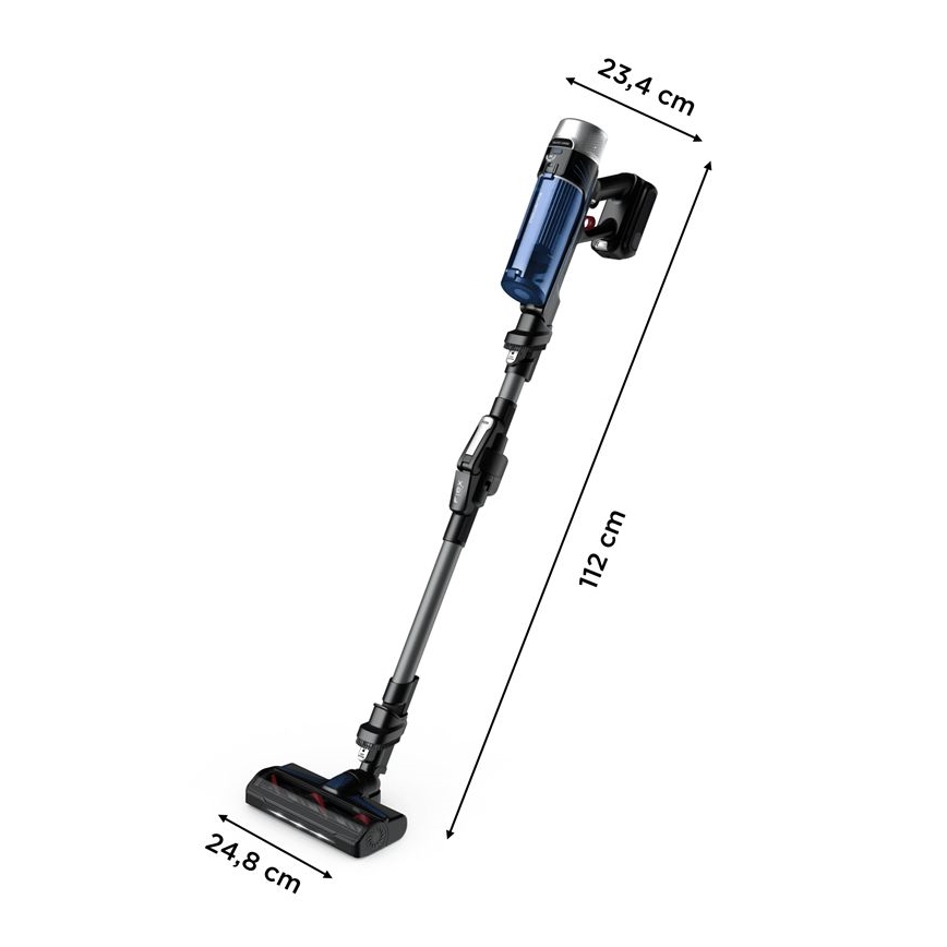 Rowenta - Odkurzacz pionowy z mopem X-FORCE FLEX ANIMAL AQUA AUTO 4w1 250W/25,2V 2500 mAh czarny/niebieski