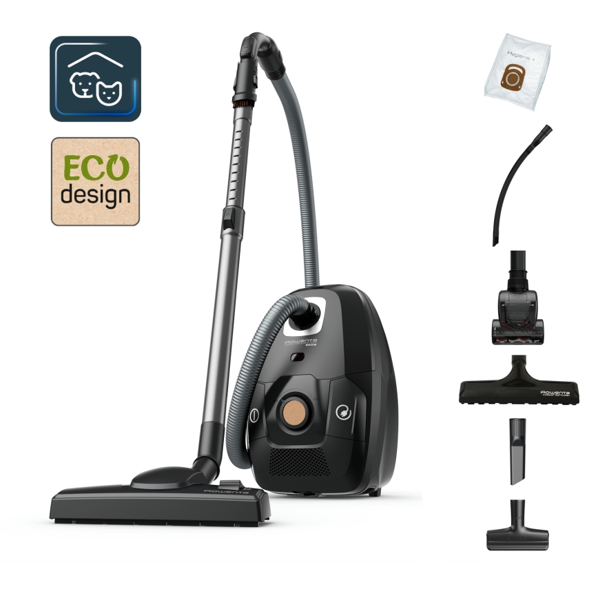 Rowenta - Odkurzacz workowy ZIELONY FORCE EFFITECH ECO TOTAL CLEAN 400W/230V czarny