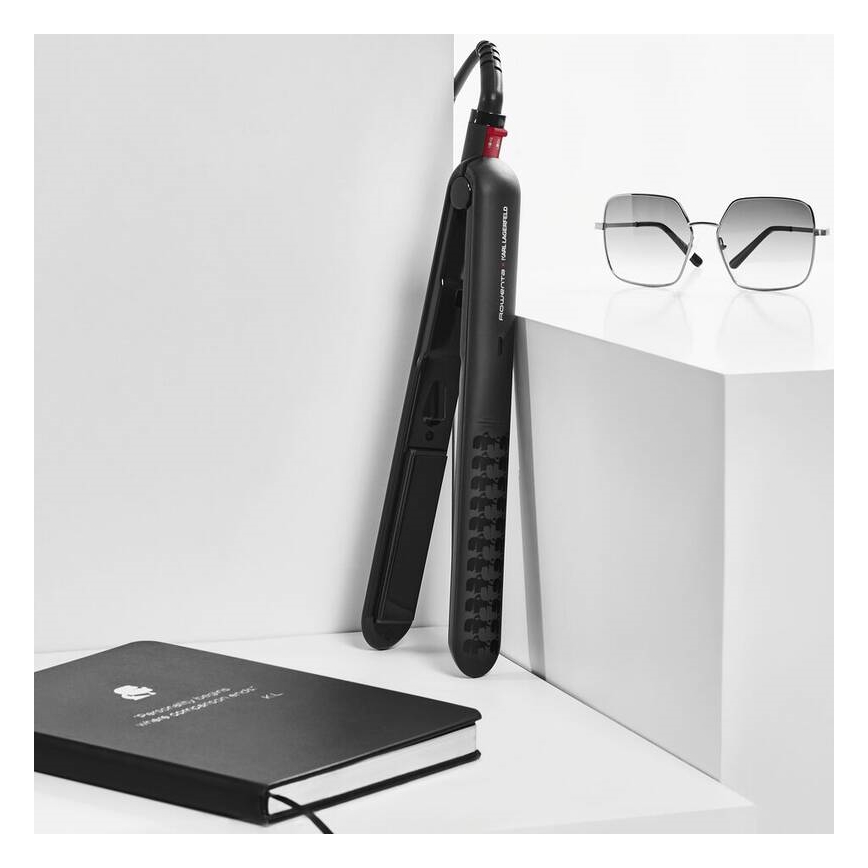 Rowenta - Prostownica do włosów KARL LAGERFELD OPTILISS czarna
