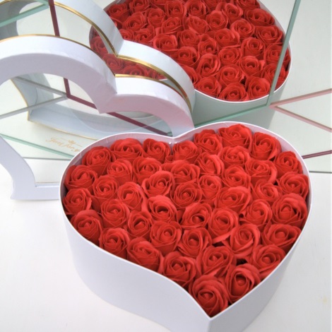 Róże z pianki mydlanej HEART RED