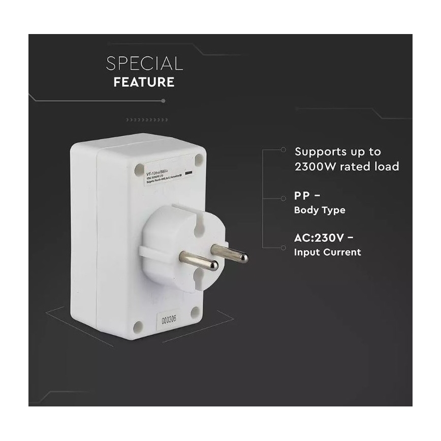 Rozgałęziacz do gniazdka 4x2,5A/230V