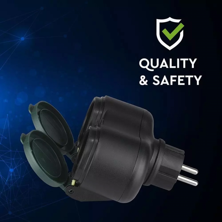 Rozgałęźnik do wilgotnego środowiska  2x16A/230V IP44