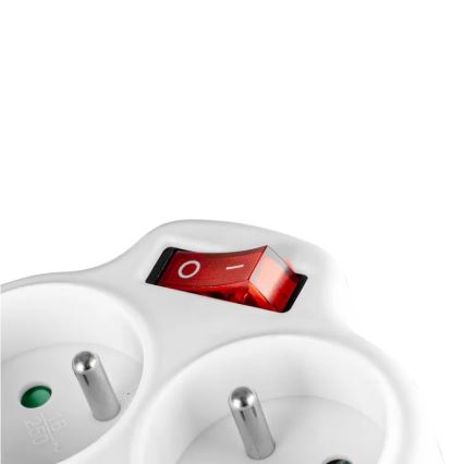 Rozgałęźnik z wyłącznikiem, 2 gniazda + USB-C + USB-A