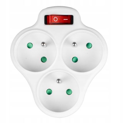 Rozgałęźnik z wyłącznikiem, 3 gniazda