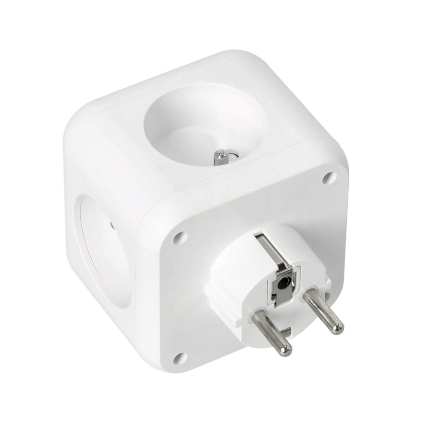 Rozgałęźnik z wyłącznikiem LINEA 3x230V + 4xUSB A/C biały