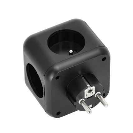 Rozgałęźnik z wyłącznikiem LINEA 3x230V + 4xUSB A/C czarny