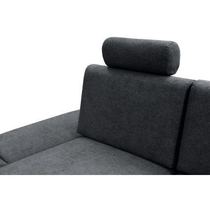 Rozkładana narożna tapicerowana sofa z miejscem do przechowywania typu L AVESTA lewa antracyt
