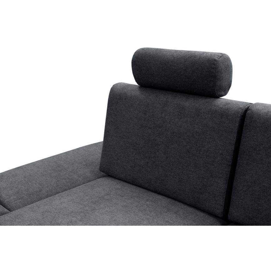 Rozkładana narożna tapicerowana sofa z miejscem do przechowywania typu L AVESTA lewa antracyt