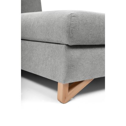 Rozkładana narożna tapicerowana sofa z miejscem do przechowywania typu L AVESTA prawa szary