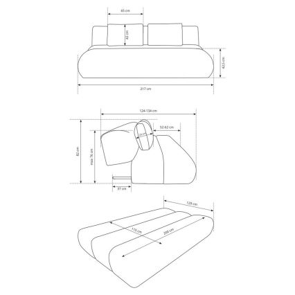 Rozkładana 3-osobowa sofa FANO kremowa