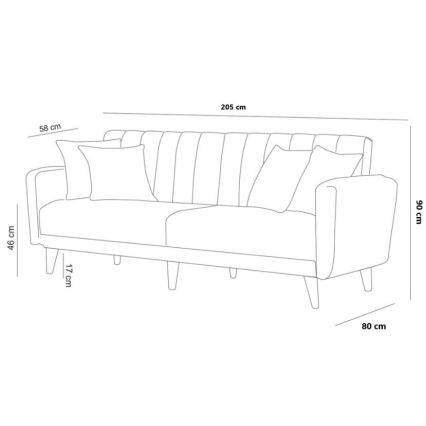 Rozkładana dwuosobowa sofa KITO ciemnoszara