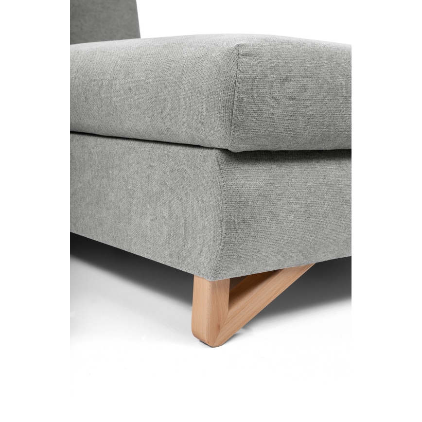 Rozkładany narożnik tapicerowany w układzie L AVESTA, prawostronny, szary