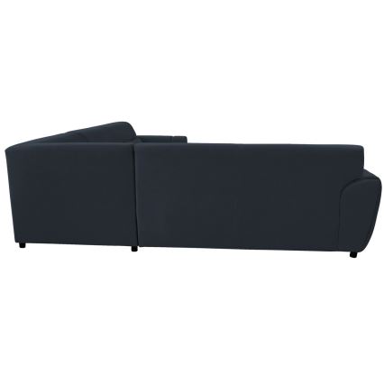 Narożna rozkładana sofa z pojemnikiem w układzie L VISEU, prawostronna, antracyt/czarny