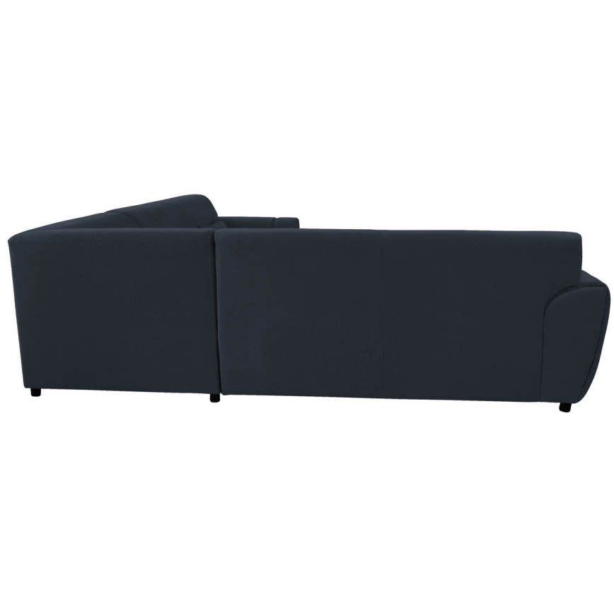 Narożna rozkładana sofa z pojemnikiem w układzie L VISEU, prawostronna, antracyt/czarny