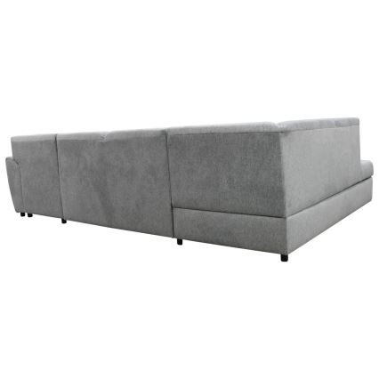 Rozkładana narożna tapicerowana sofa typu U SERPA lewa szary