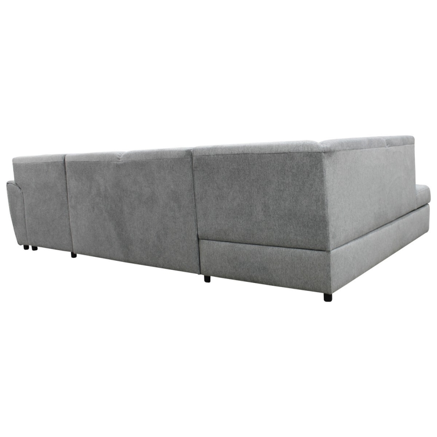 Rozkładana narożna tapicerowana sofa typu U SERPA lewa szary