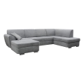 Rozkładana narożna tapicerowana sofa typu U SERPA prawa szary