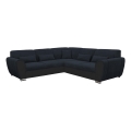 Rozkładana narożna tapicerowana sofa typu U VISEU lewa antracyt/czarny
