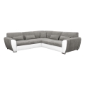 Rozkładana narożna tapicerowana sofa typu U VISEU lewa szary/biały