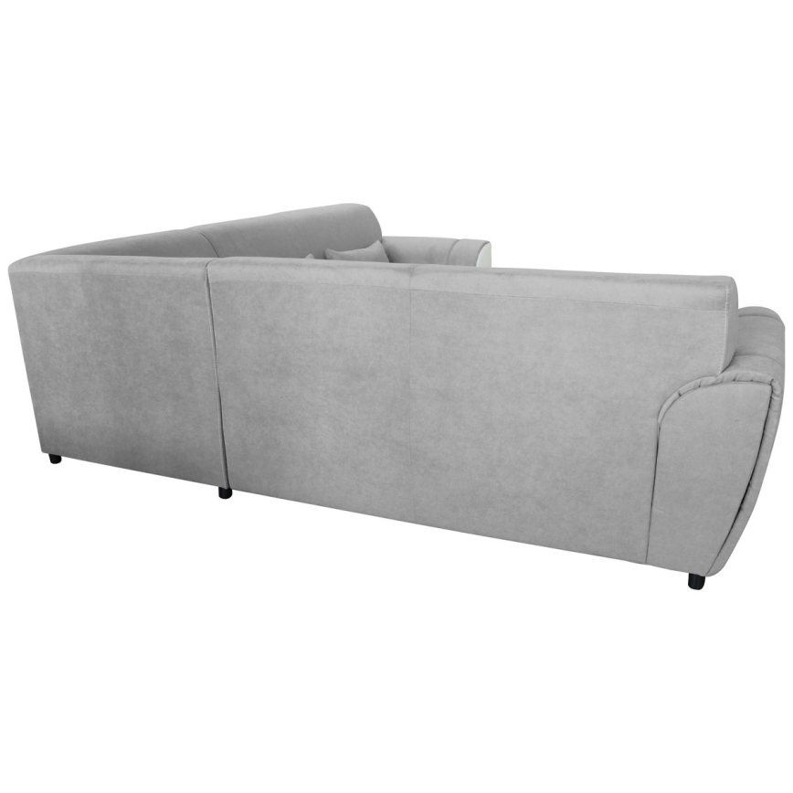 Rozkładana narożna tapicerowana sofa typu U VISEU lewa szary/biały