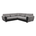 Rozkładana narożna tapicerowana sofa typu U VISEU lewa szary/czarny