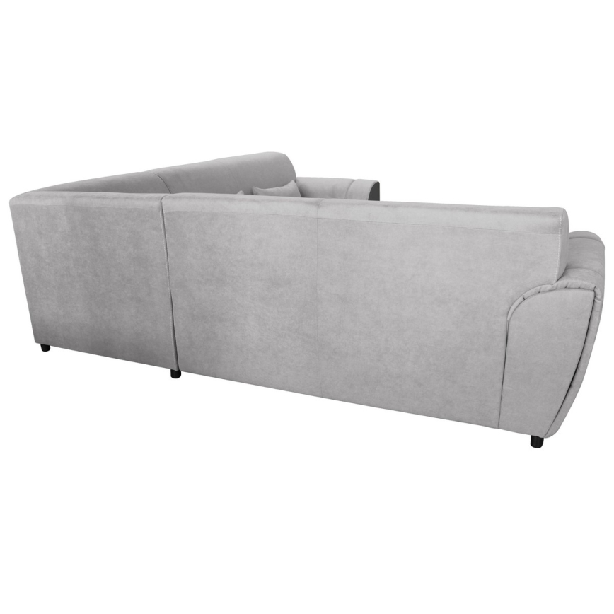Rozkładana narożna tapicerowana sofa typu U VISEU lewa szary/czarny