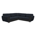 Rozkładana narożna tapicerowana sofa typu U VISEU prawa antracyt/czarny